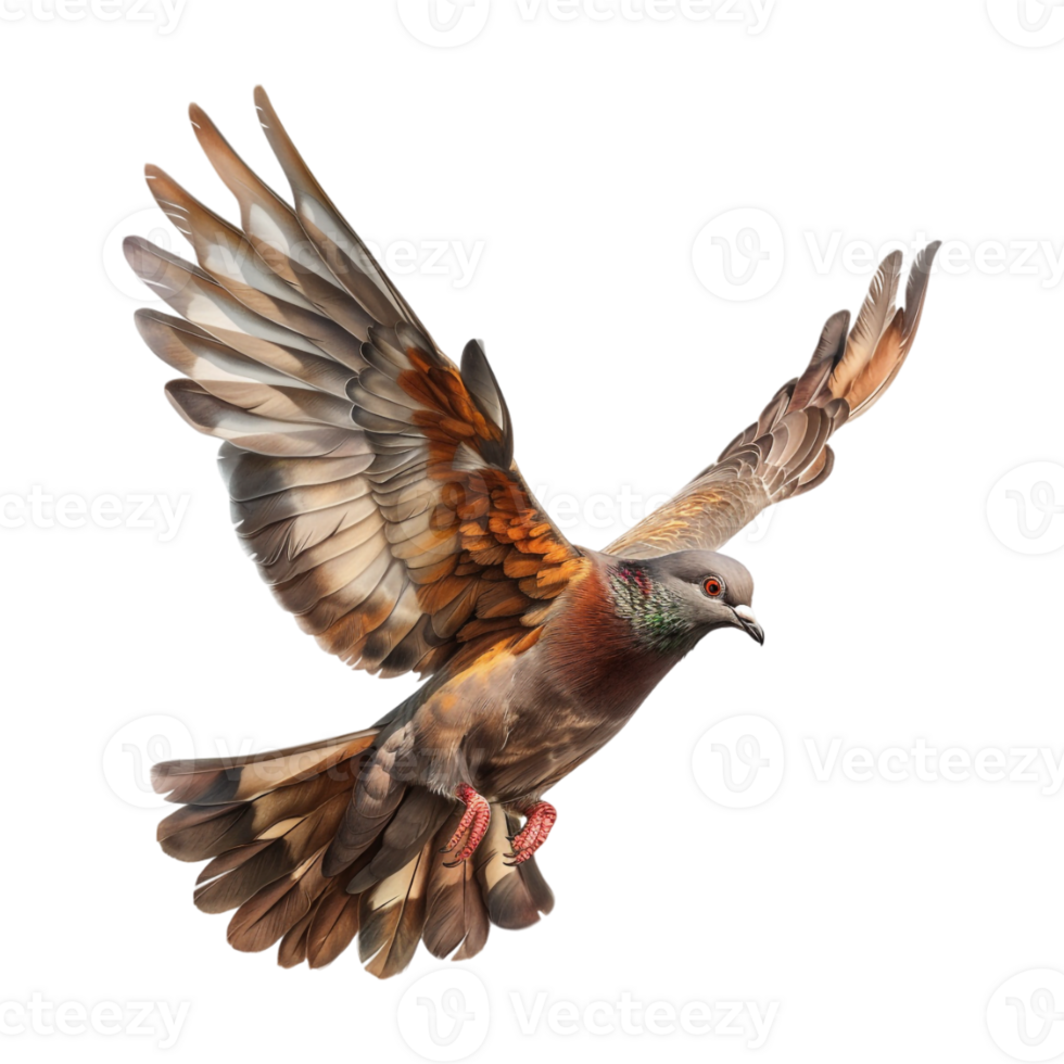 Cute Dove or Pigeon Flying on Transparent Background png