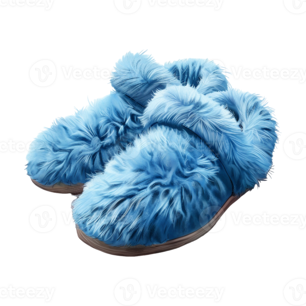 Fluffy Slippers on Transparent Background png