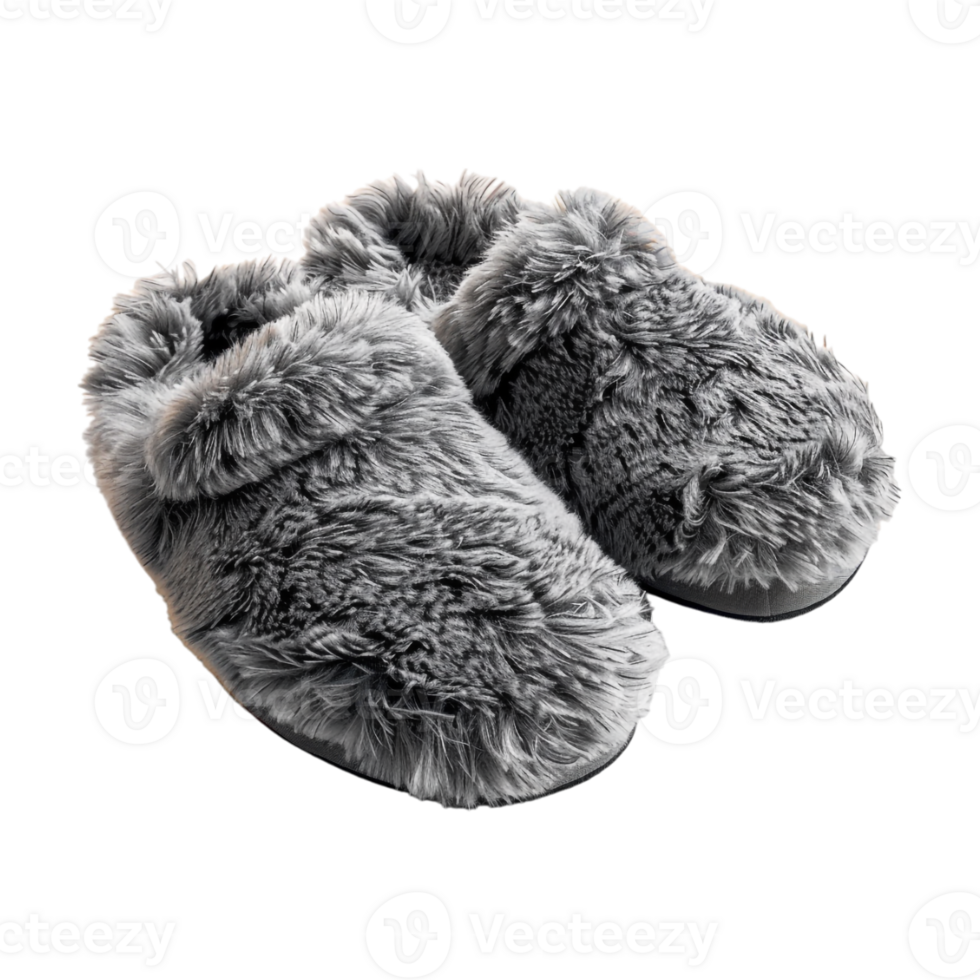 Fluffy Slippers on Transparent Background png