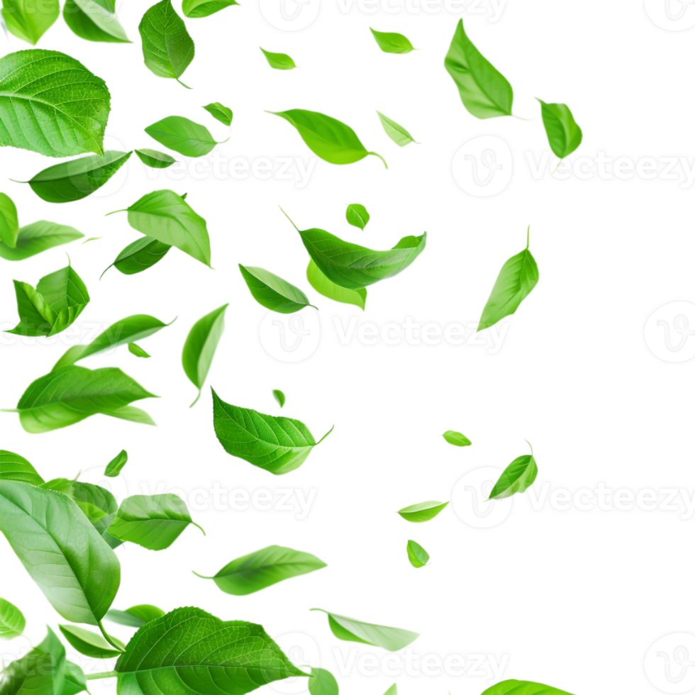 Leaves Flying in Air on Transparent Background png