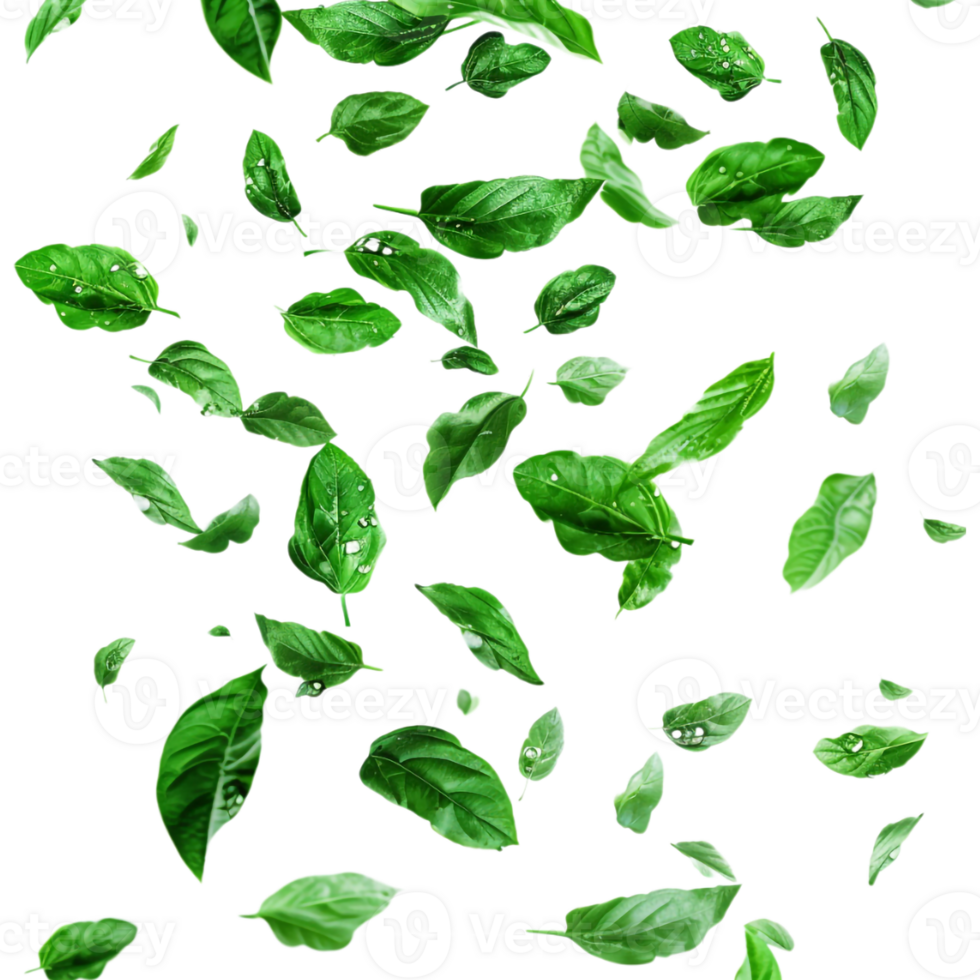 Leaves Flying in Air on Transparent Background png