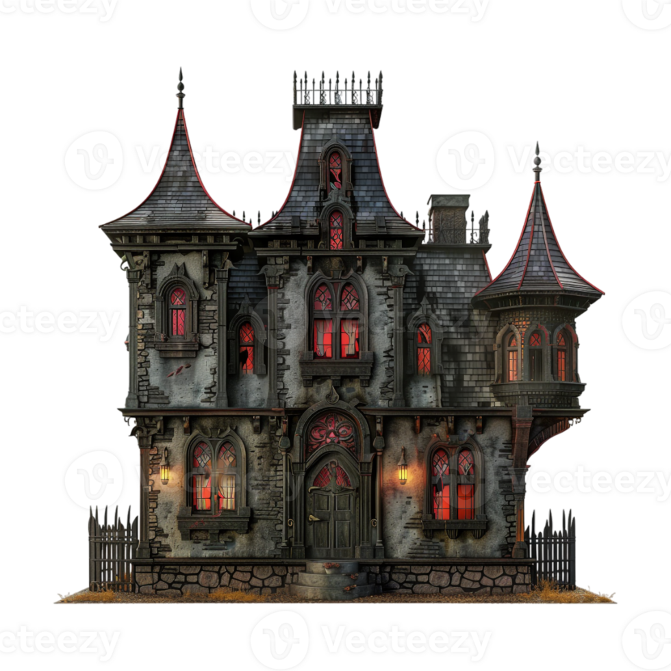 Halloween Haunted House on Transparent Background png