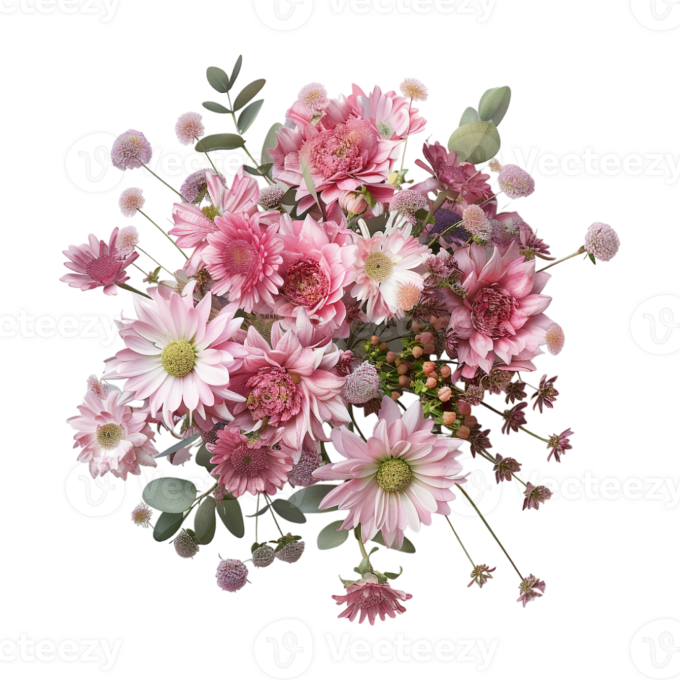 Colorful Flower Bokeh on Transparent Background png
