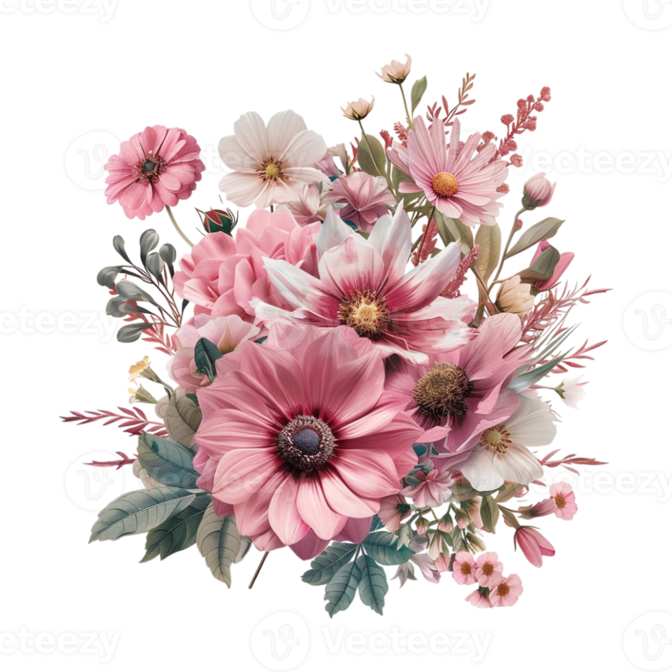 Colorful Flower Bokeh on Transparent Background png