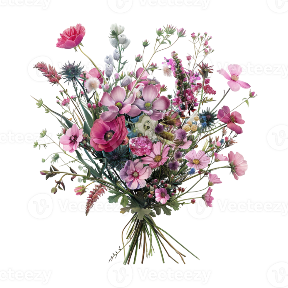Colorful Flower Bokeh on Transparent Background png