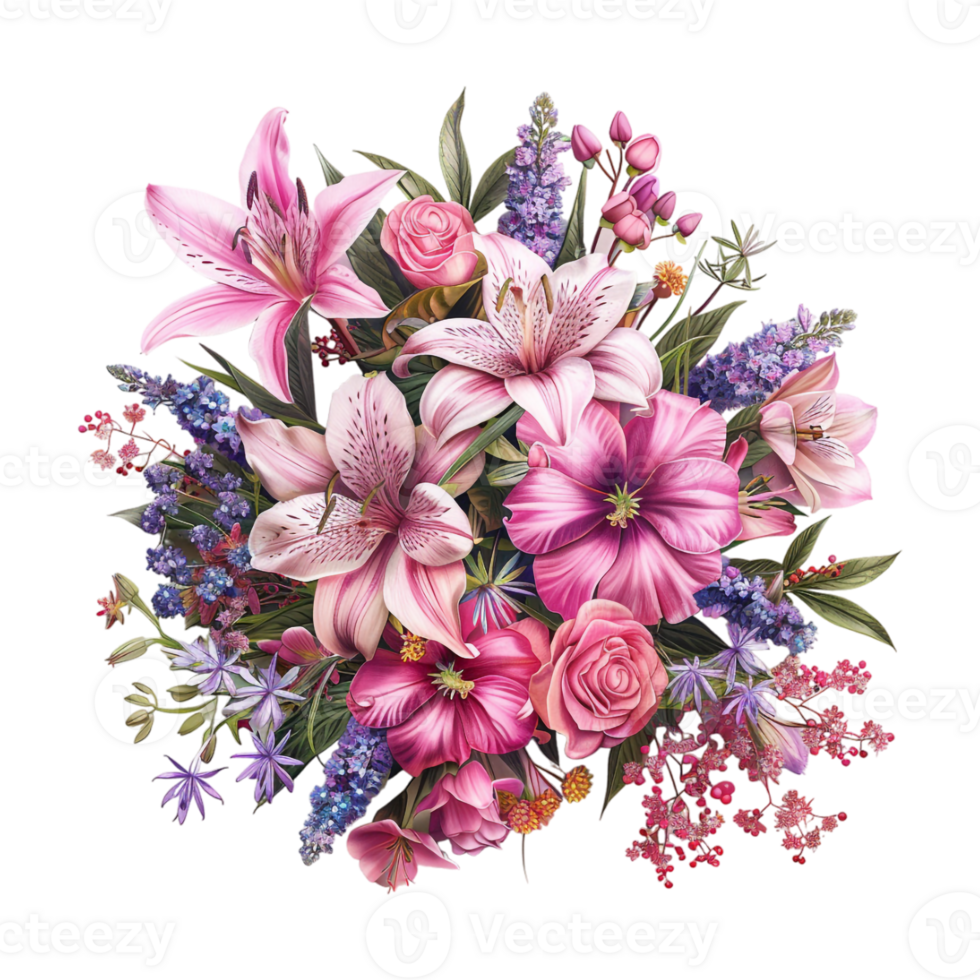 Colorful Flower Bokeh on Transparent Background png