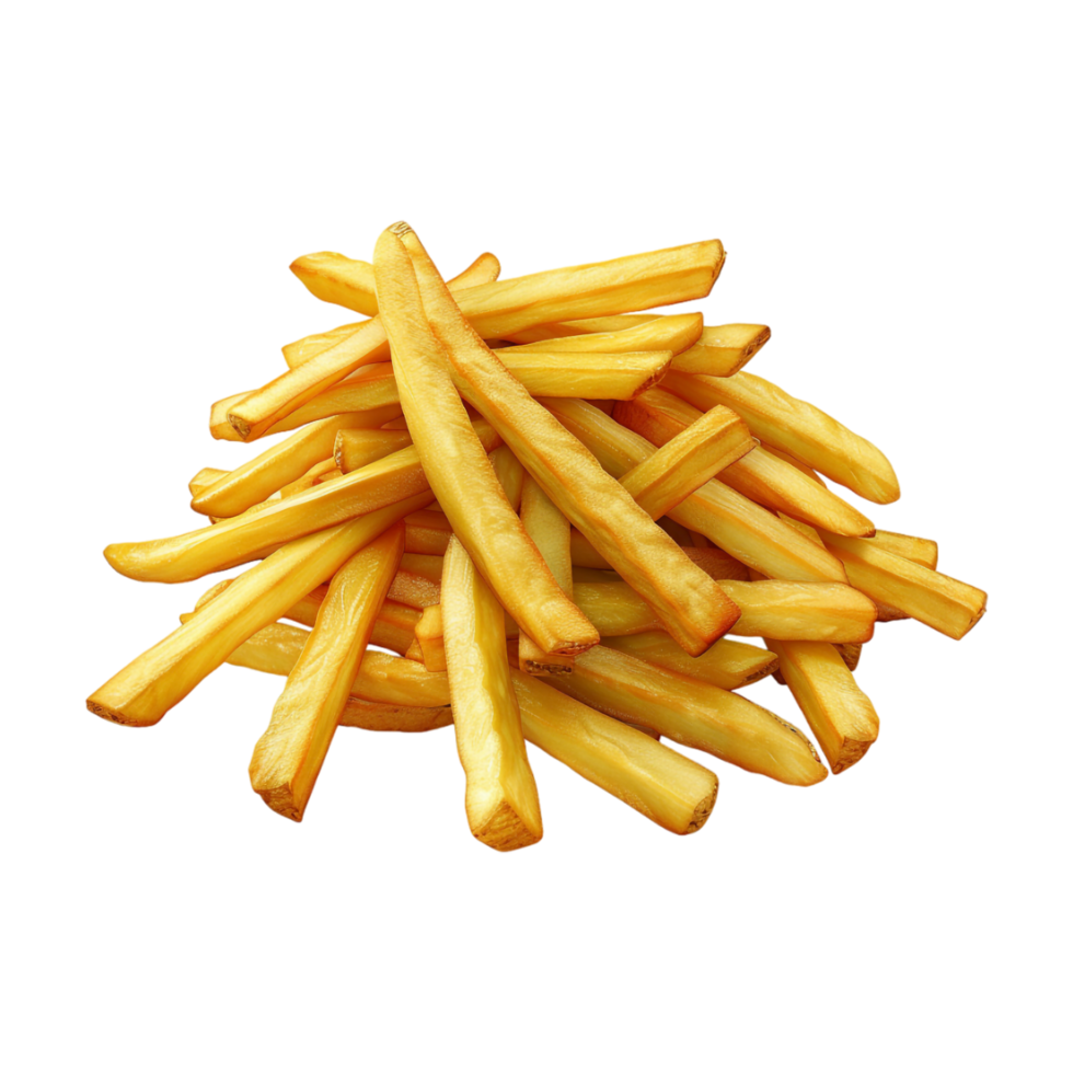 Stack of Yellow French Fries on Transparent Background png