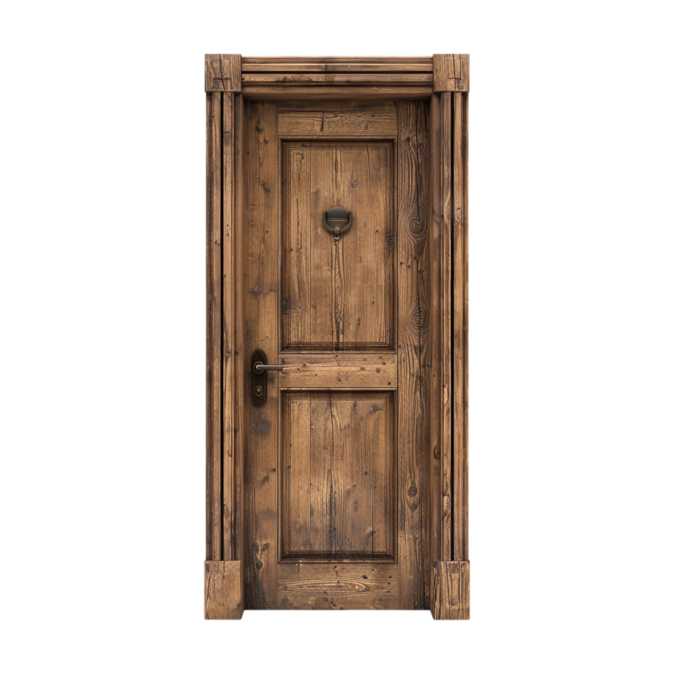 Wooden Vintage Door on Transparent Background png