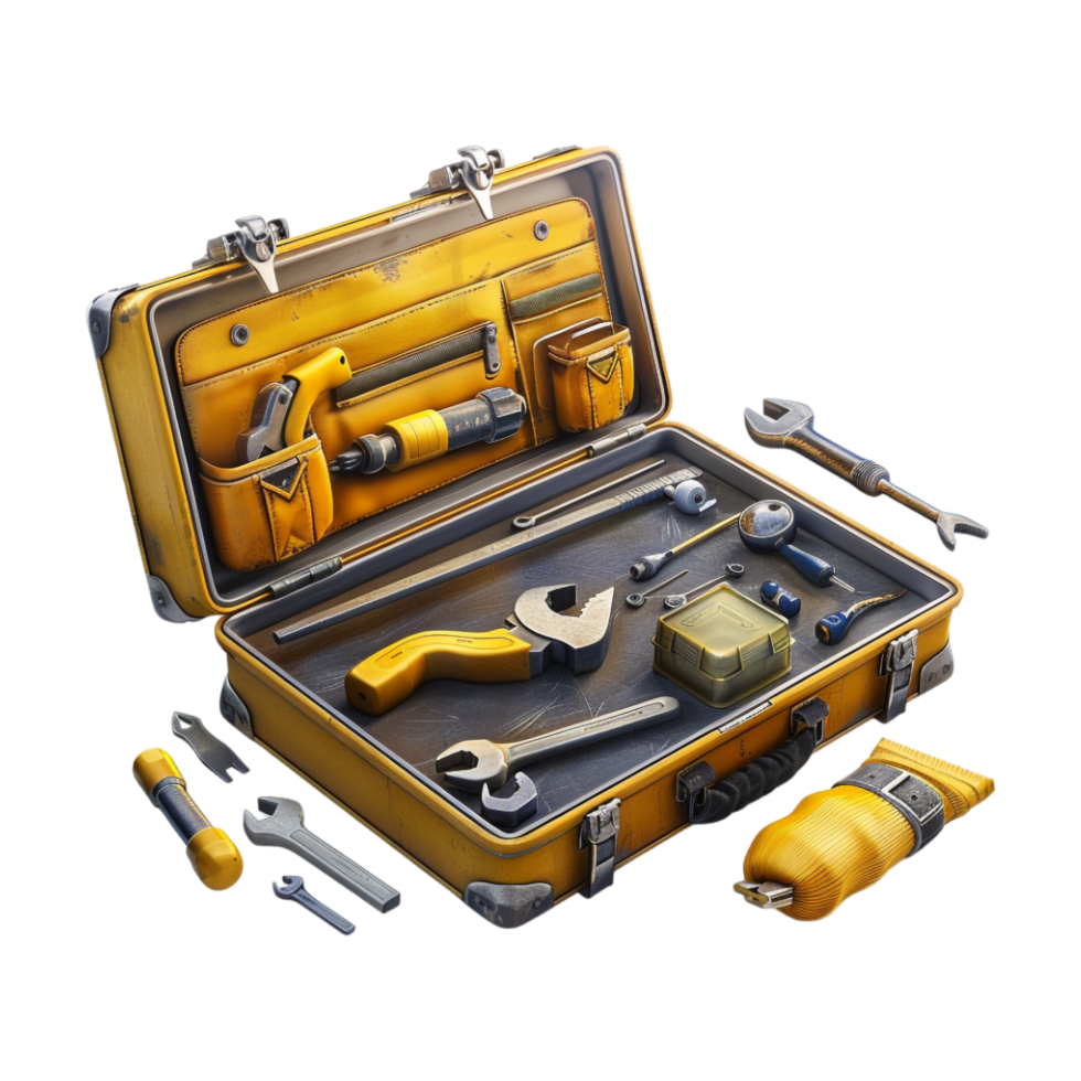 Different kind of Tool Box on Transparent Background png