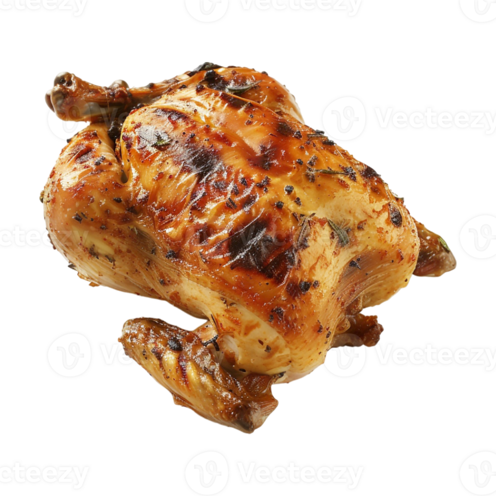 Grilled Whole Chicken on Transparent Background png