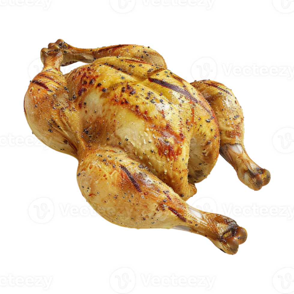 Grilled Whole Chicken on Transparent Background png