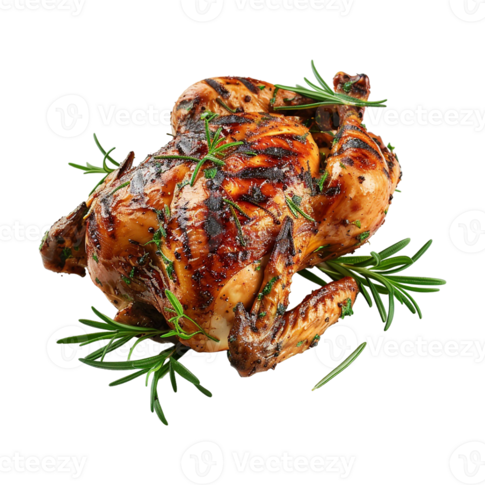 Grilled Whole Chicken on Transparent Background png