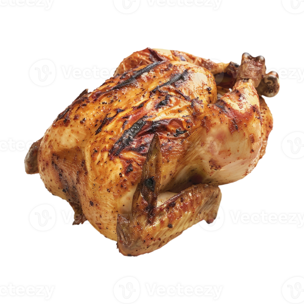 Grilled Whole Chicken on Transparent Background png