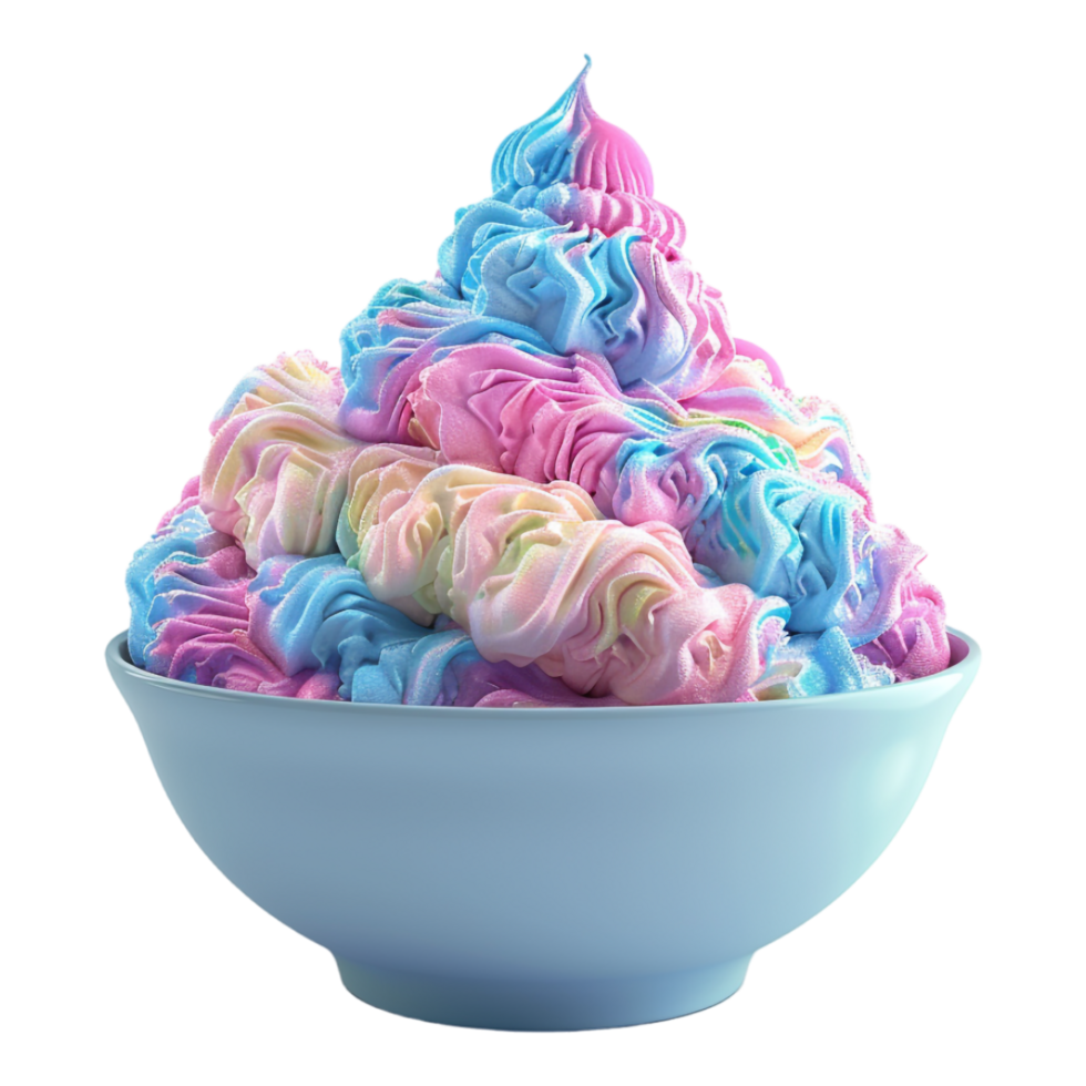 Colorful Ice Cream in a Bowl on Transparent Background png