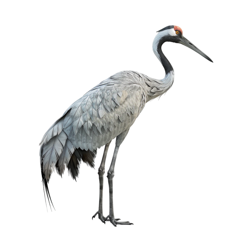 Red-crowned crane on Transparent Background png