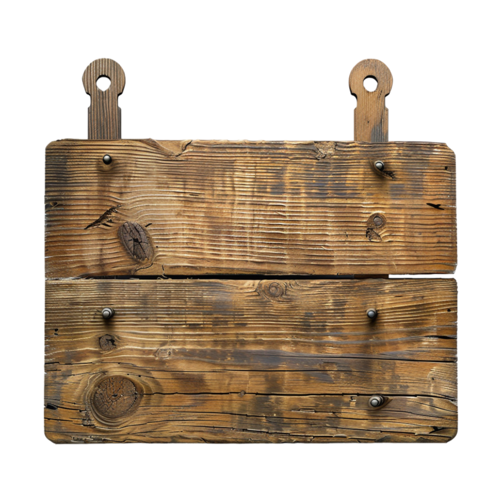 Wooden Sign Board on Transparent Background png