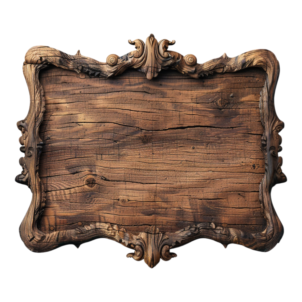 Wooden Sign Board on Transparent Background png