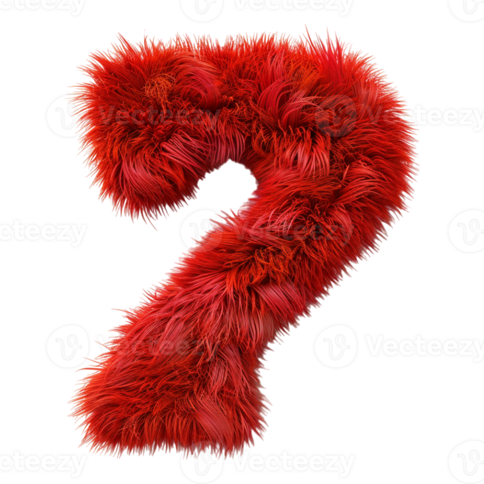 7 Letter made with Red Fur on Transparent Background 47828724 PNG