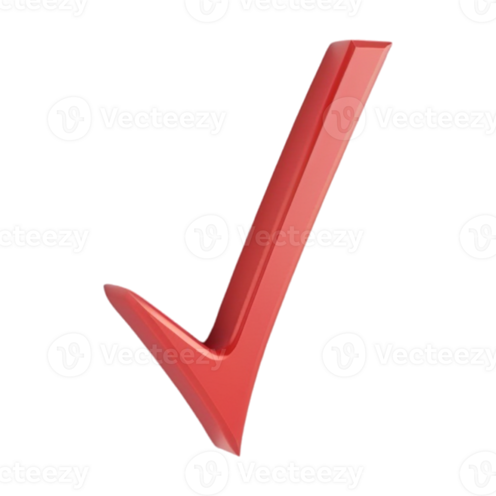 3D Tick Sign on Transparent Background png