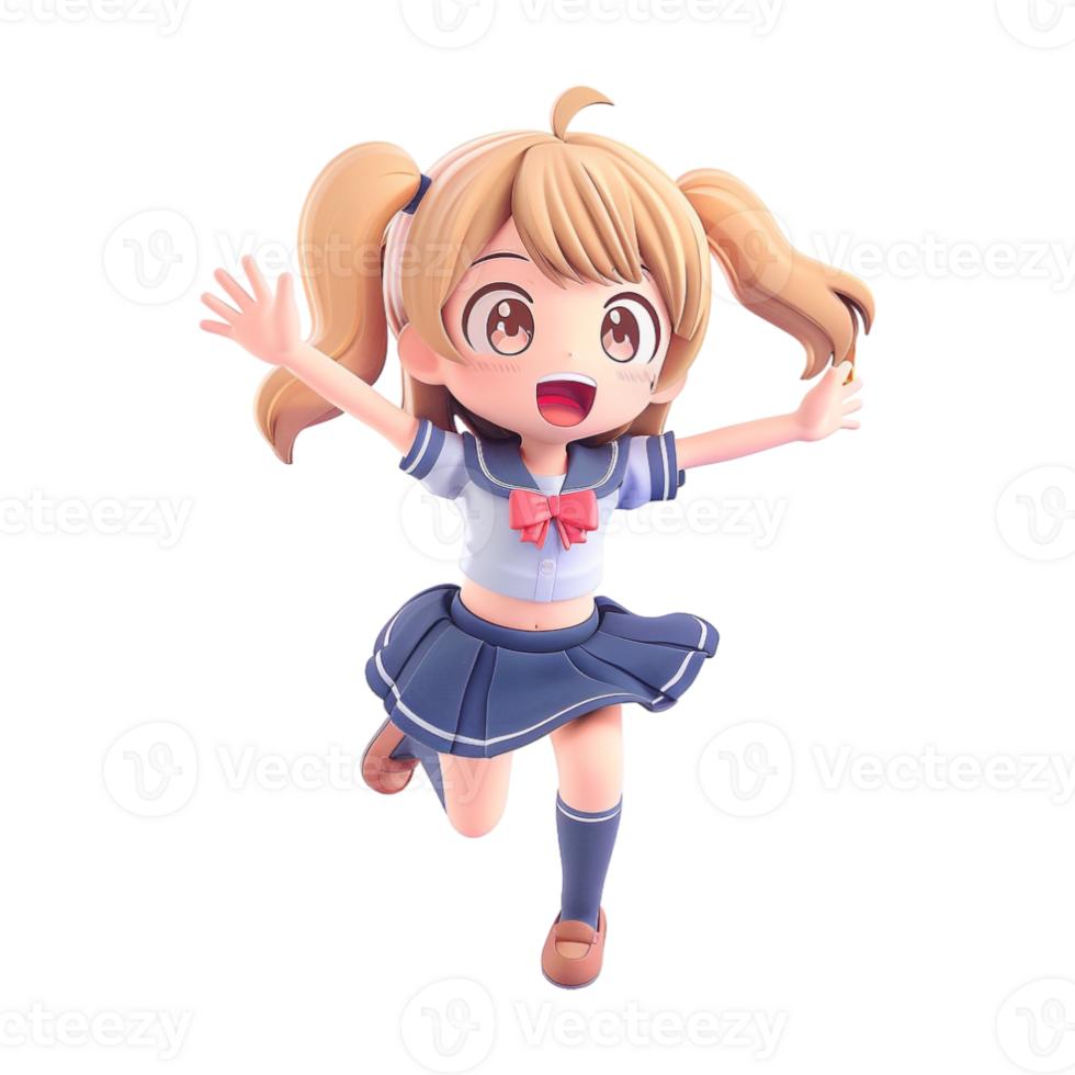 Cute Doll in Happy Mood on Transparent Background png
