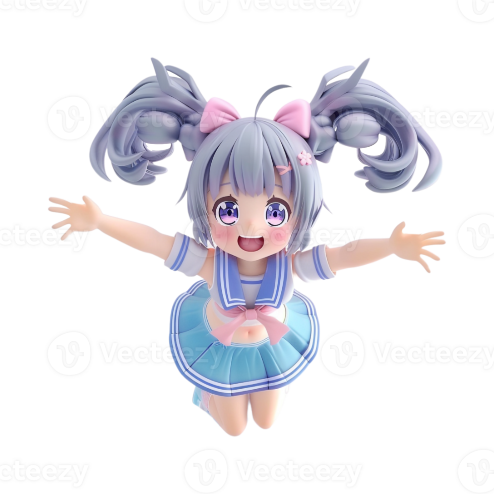 Cute Doll in Happy Mood on Transparent Background png