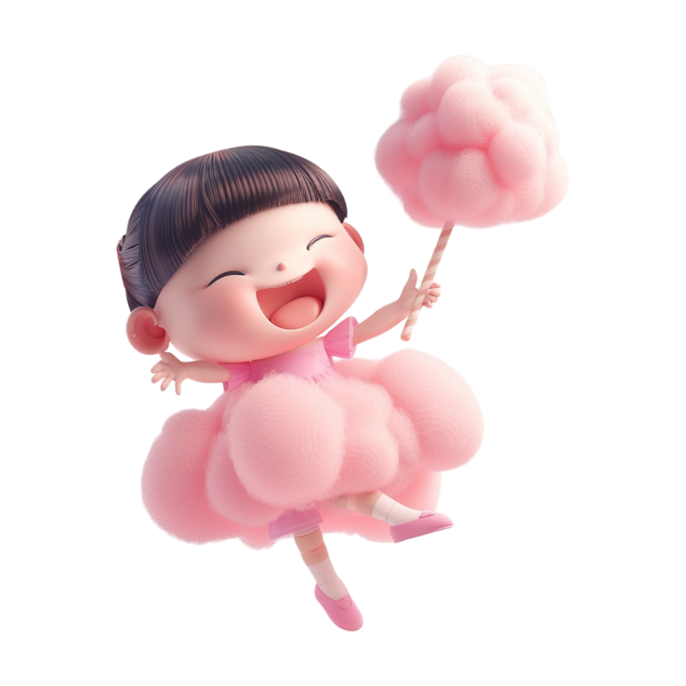 Pink Cotton Candy on Transparent Background png
