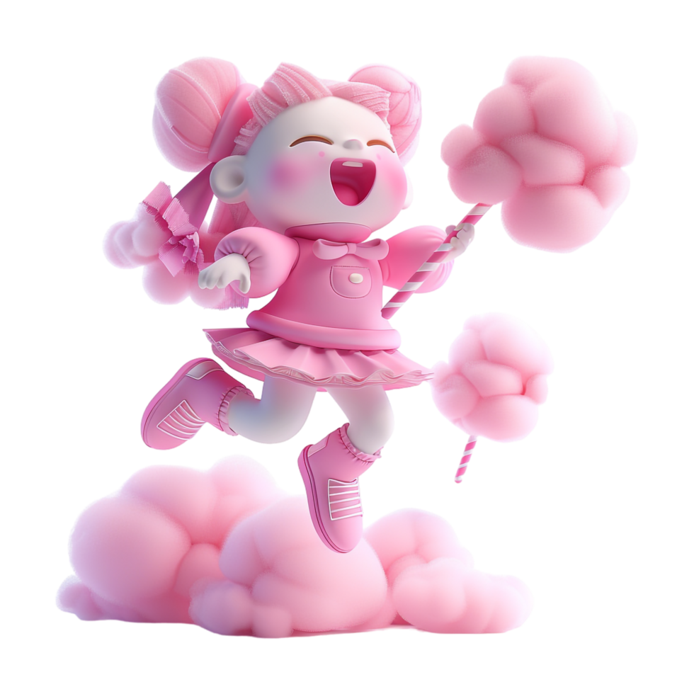 Pink Cotton Candy on Transparent Background png
