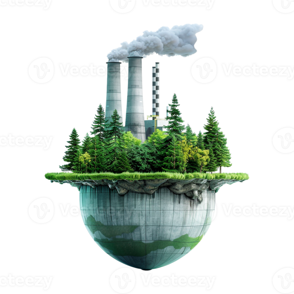 Mills And Factories Polluting The Environment on Transparent Background png