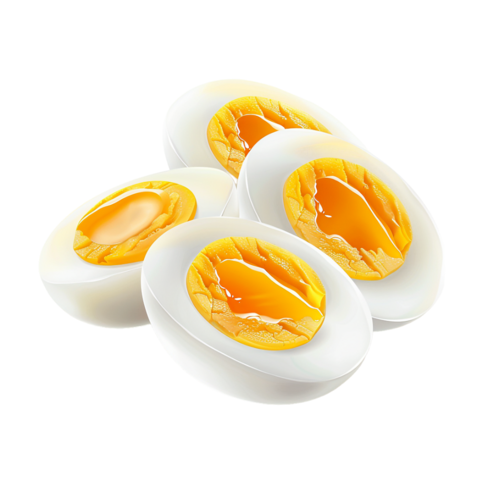 Boiled Egg Slices For Breakfast on Transparent Background png