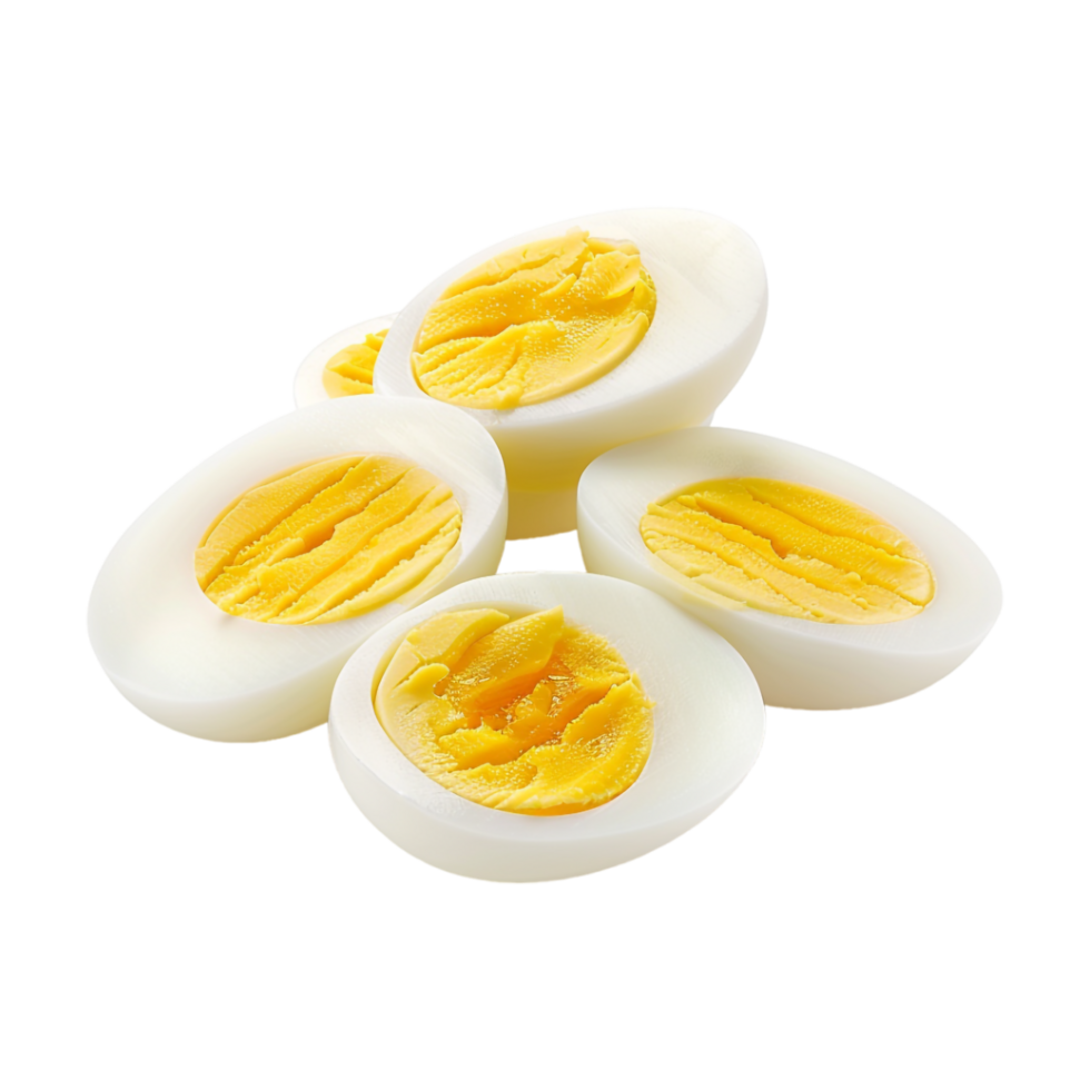 Boiled Egg Slices For Breakfast on Transparent Background png