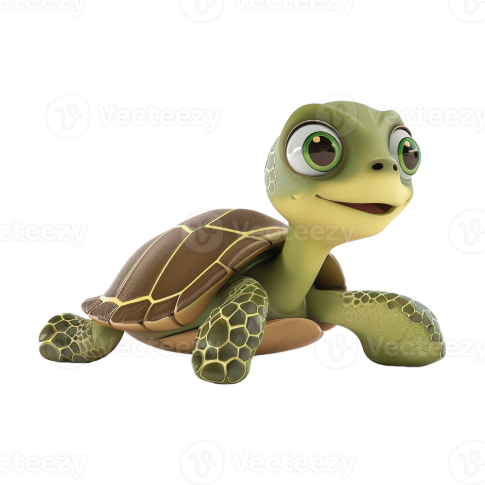 Cute Turtle on Transparent Background png