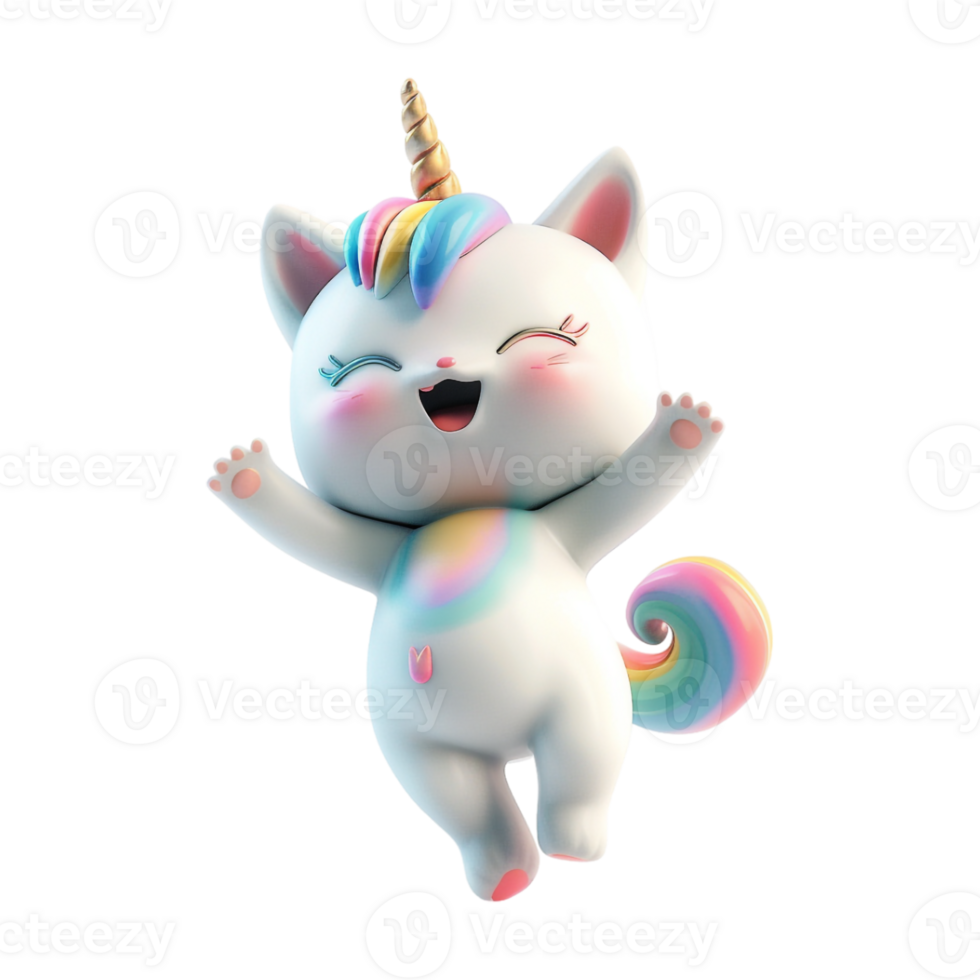 Cute Unicorn on Transparent Background png