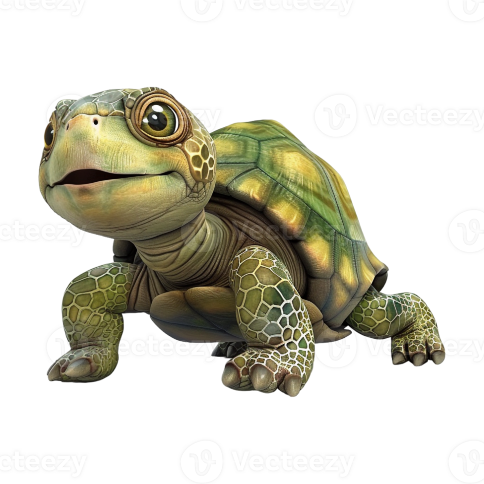 Cute Turtle on Transparent Background png