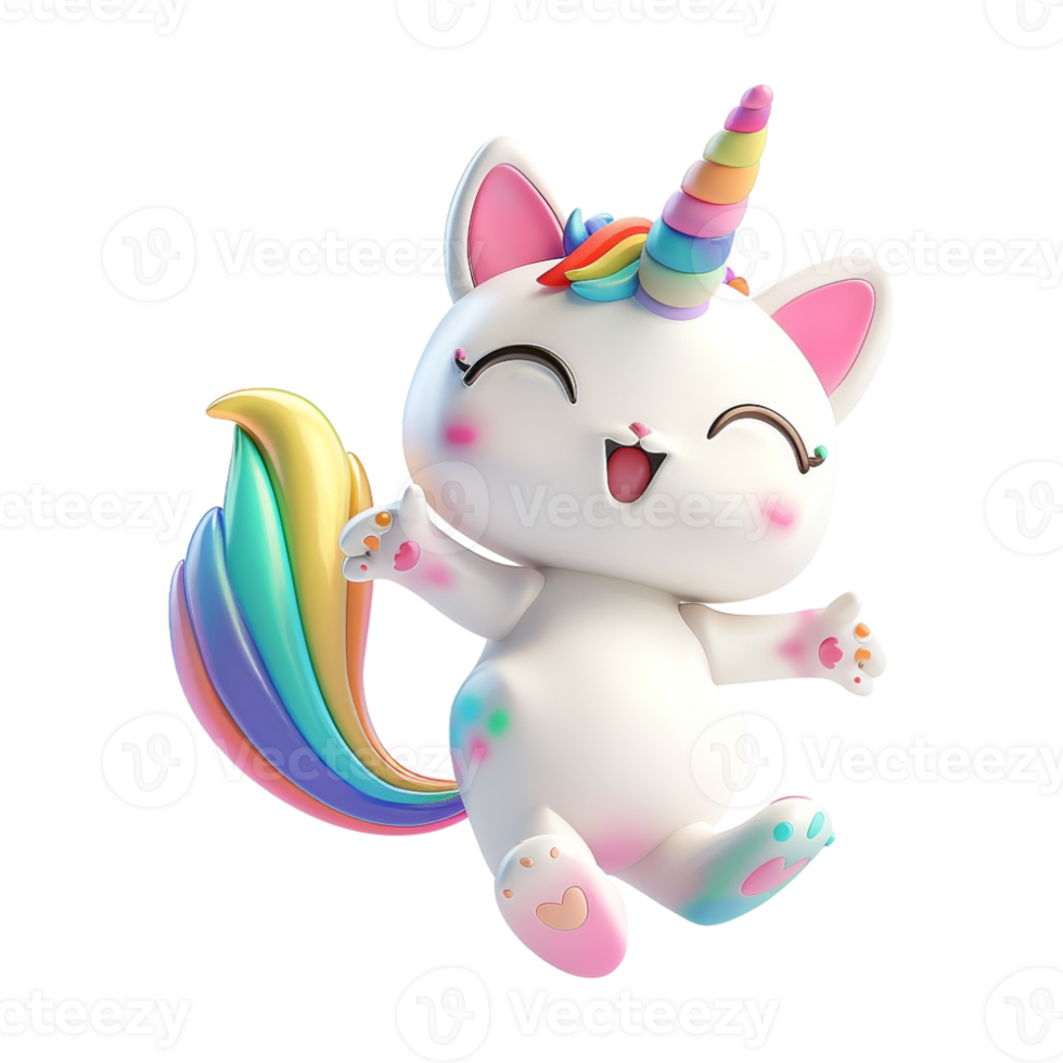Cute Unicorn on Transparent Background png