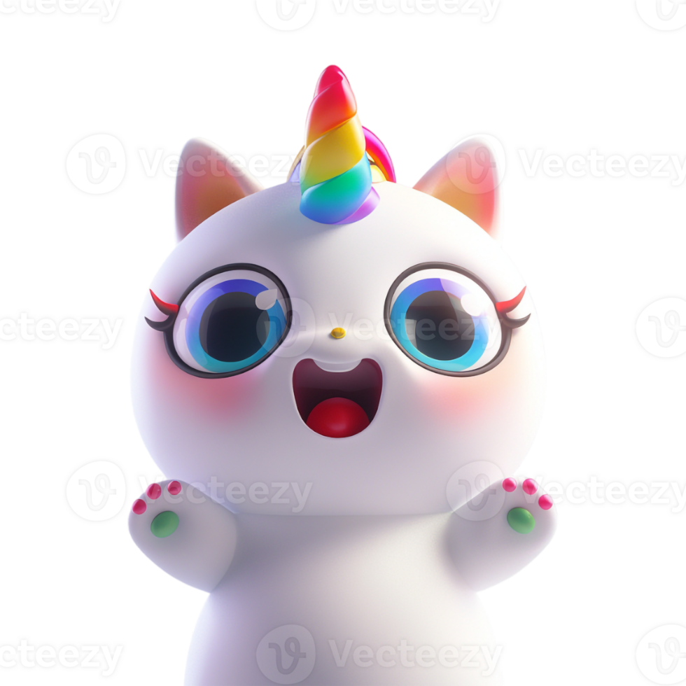 Cute Unicorn on Transparent Background png