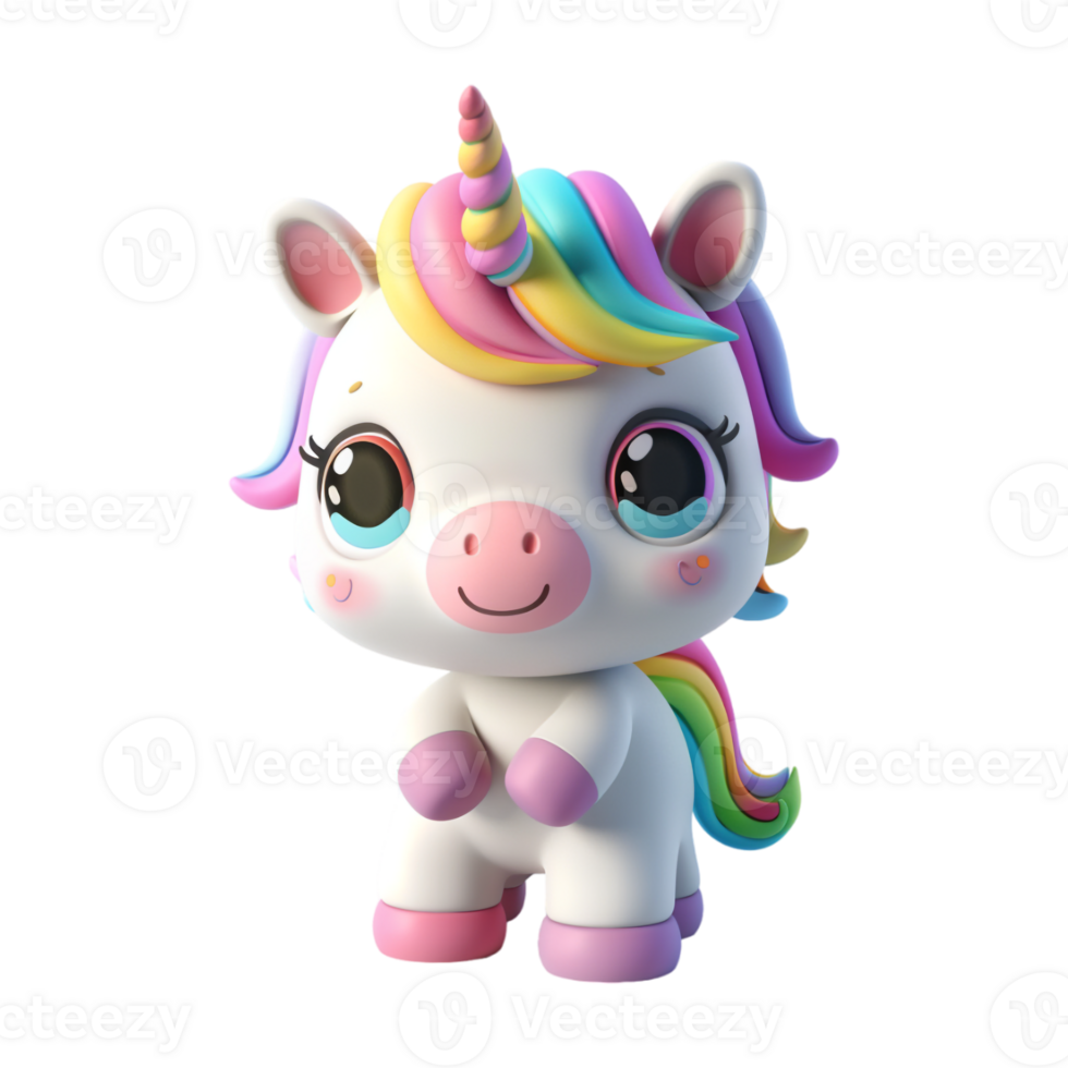 Cute Unicorn on Transparent Background png