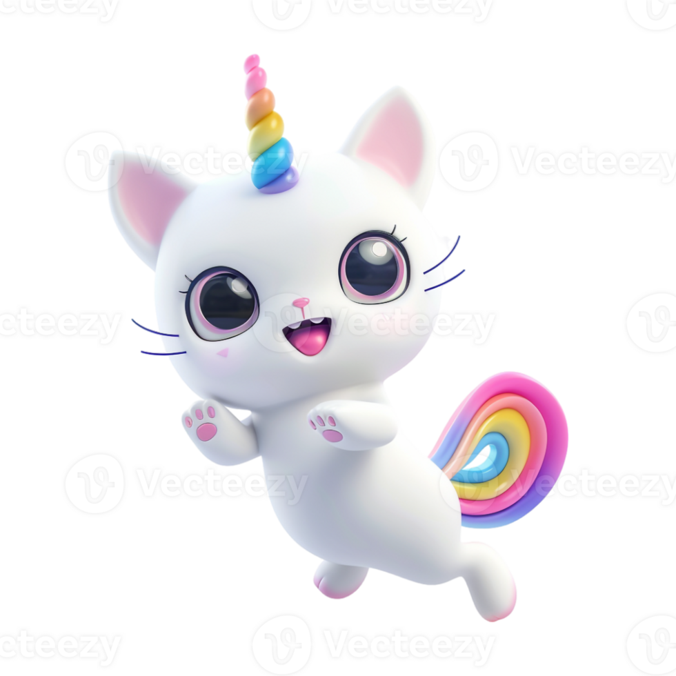 Cute Unicorn on Transparent Background png
