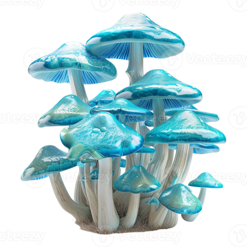 Cyan Mushroom on Transparent Background png