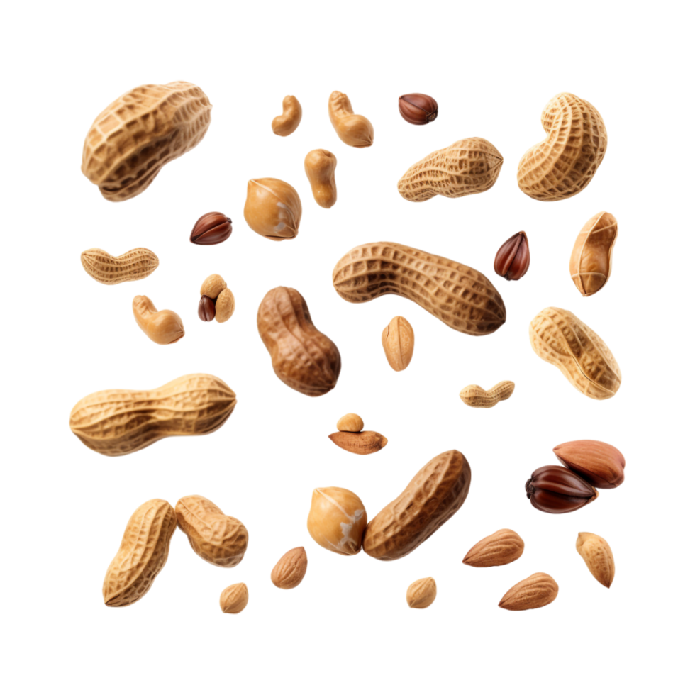 Peanuts in Air on Transparent Background png
