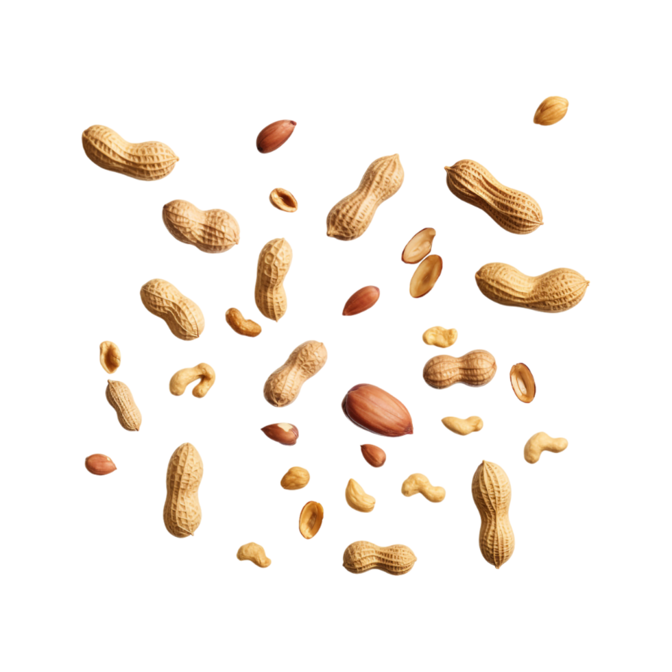 Peanuts in Air on Transparent Background png