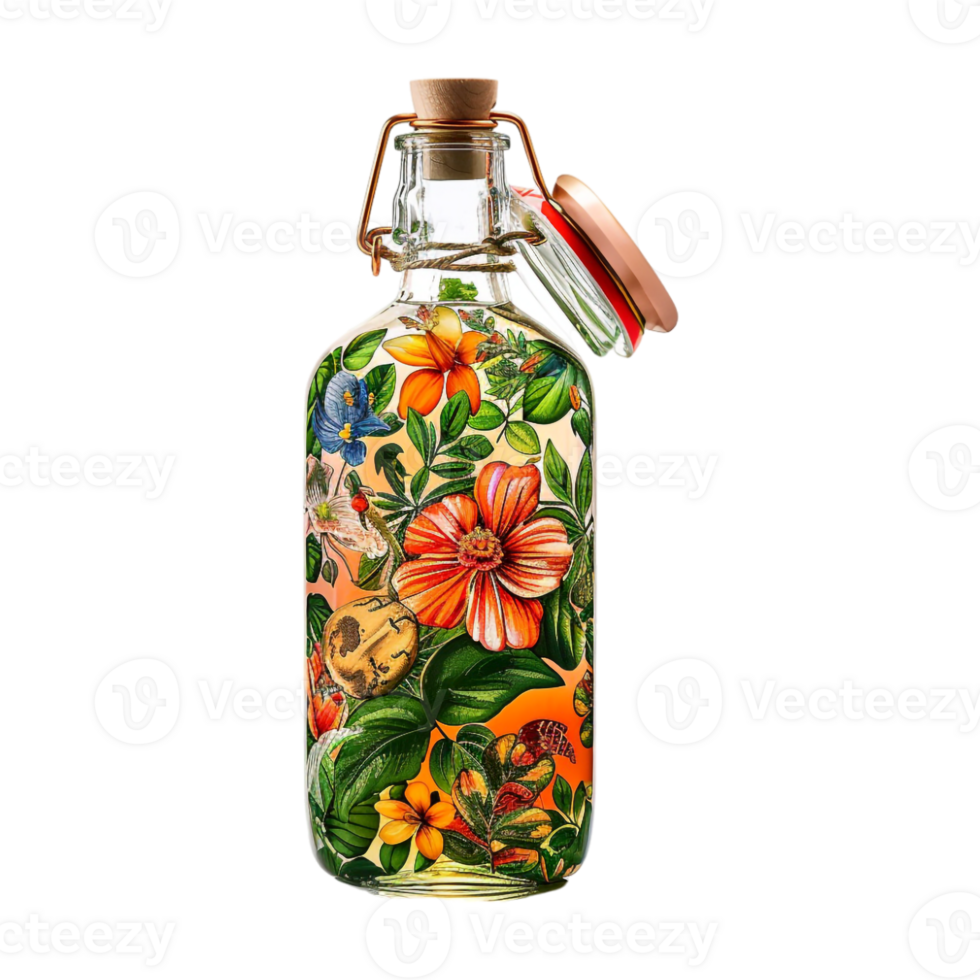 Crafted Water Bottle on Transparent Background png