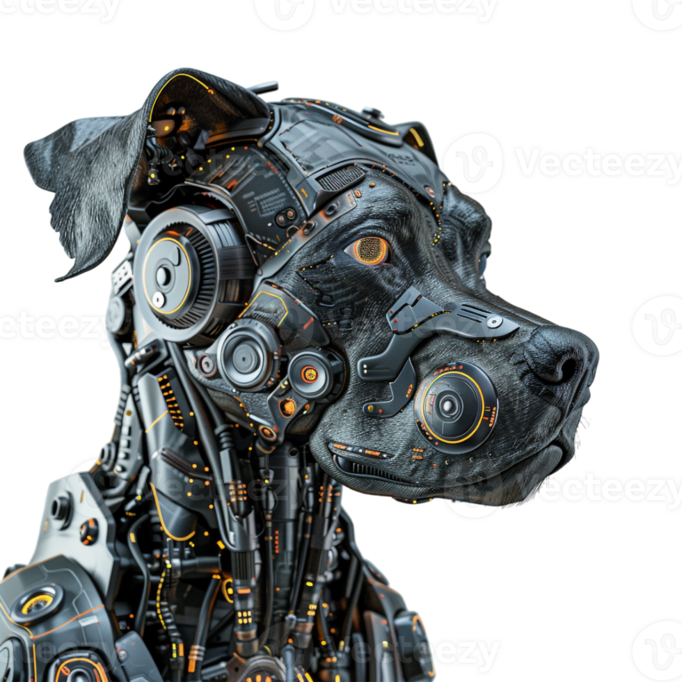 Robot Dog Standing on Transparent Background png
