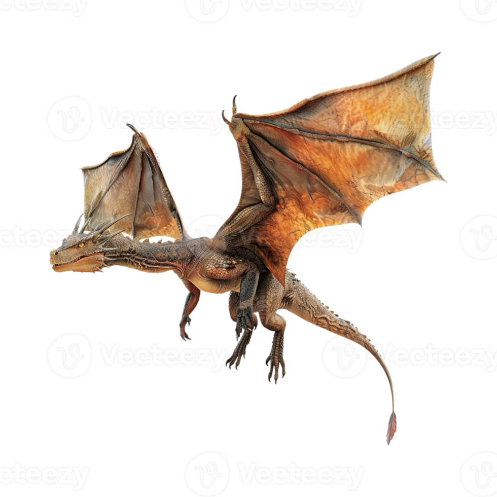 Dinosaur Flying in Air on Transparent Background png