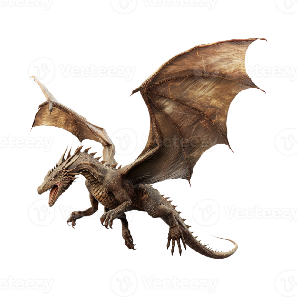 Dinosaur Flying in Air on Transparent Background png