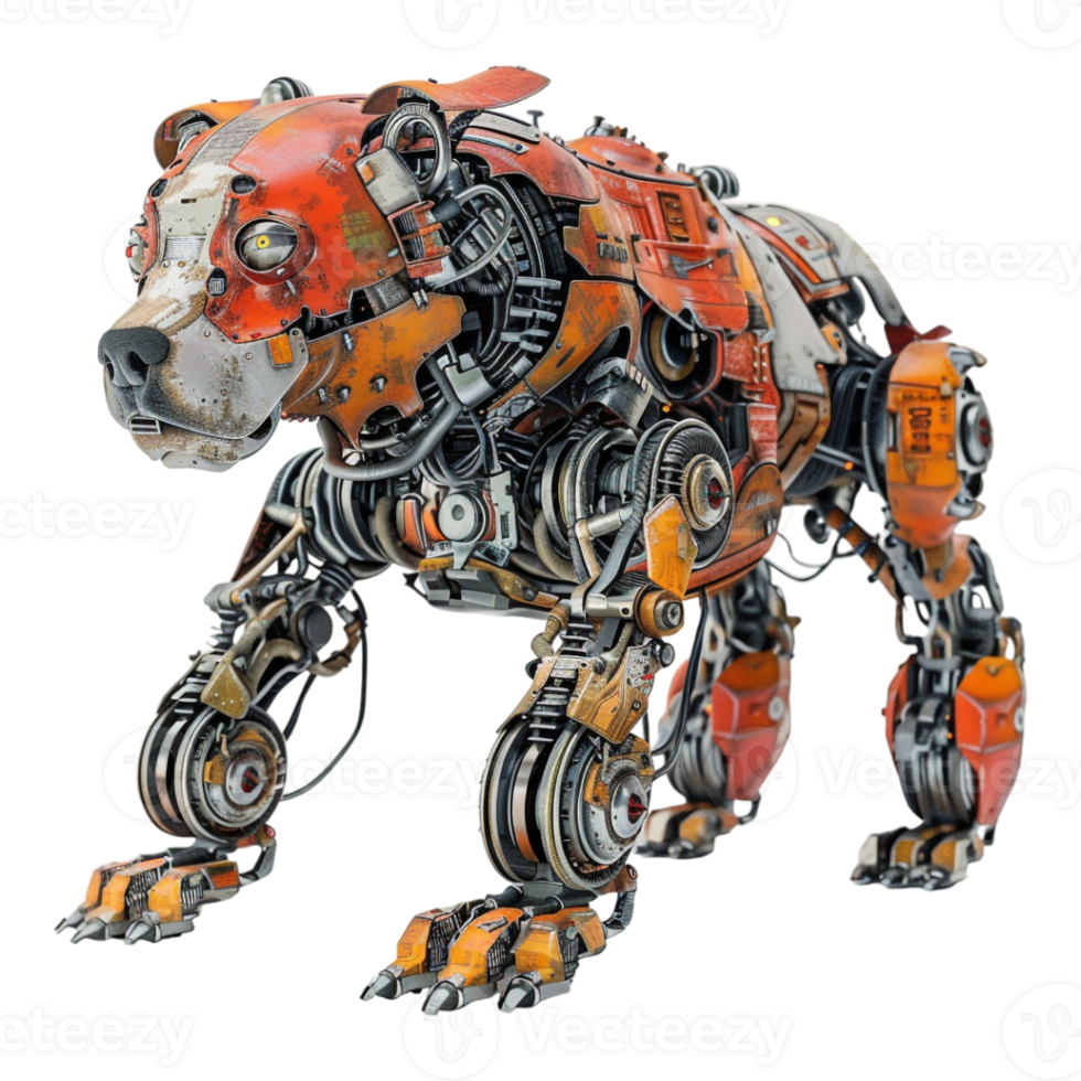 Robot Dog Standing on Transparent Background png