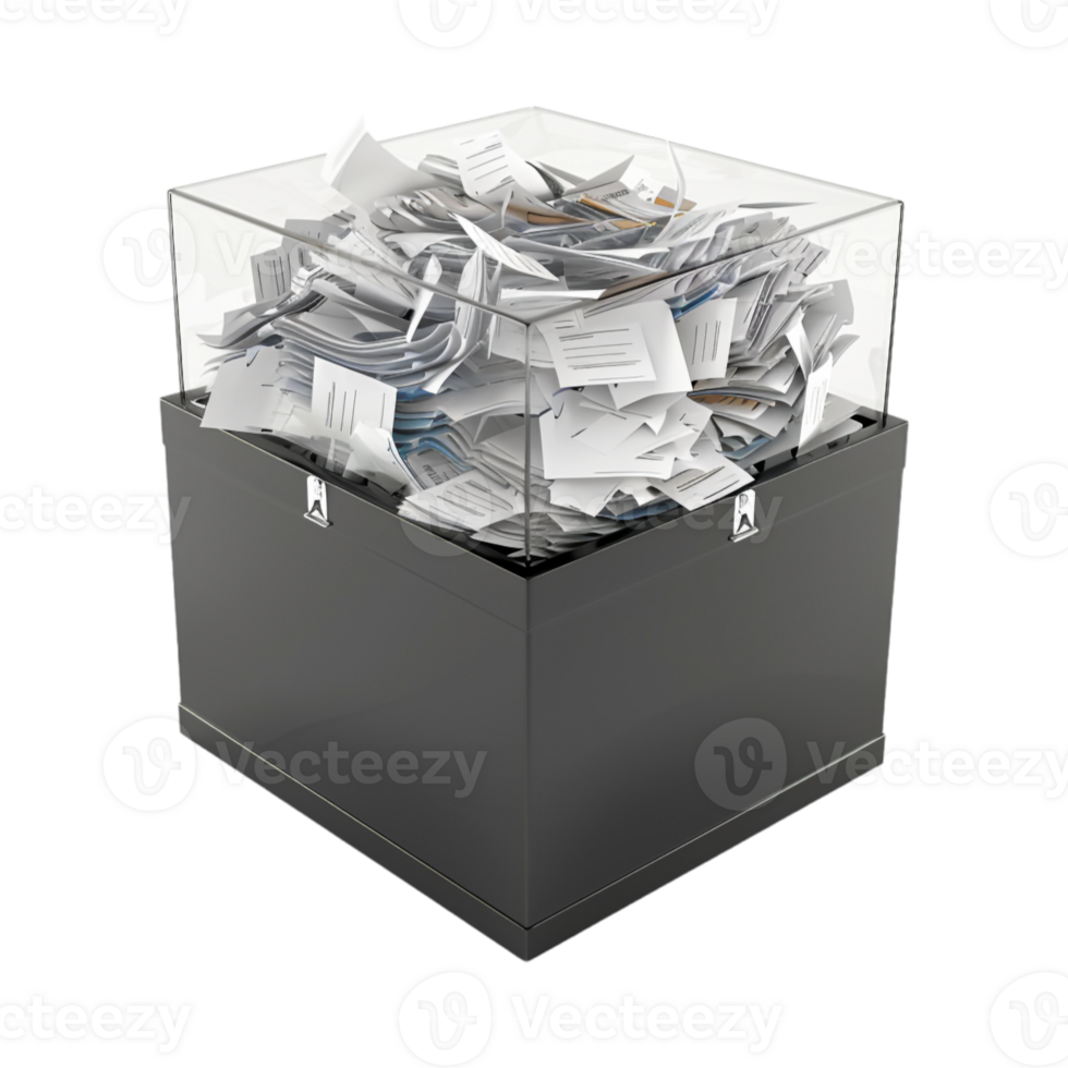 Voting Paper in a Balloting Box on Transparent Background png