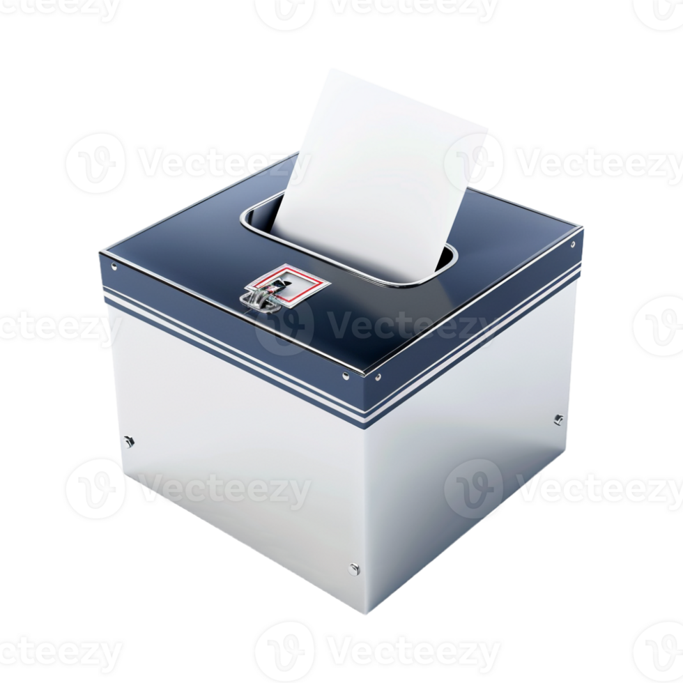 Voting Paper in a Balloting Box on Transparent Background png