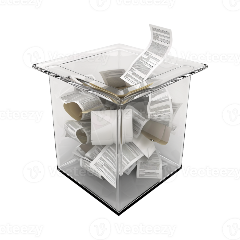 Voting Paper in a Balloting Box on Transparent Background png