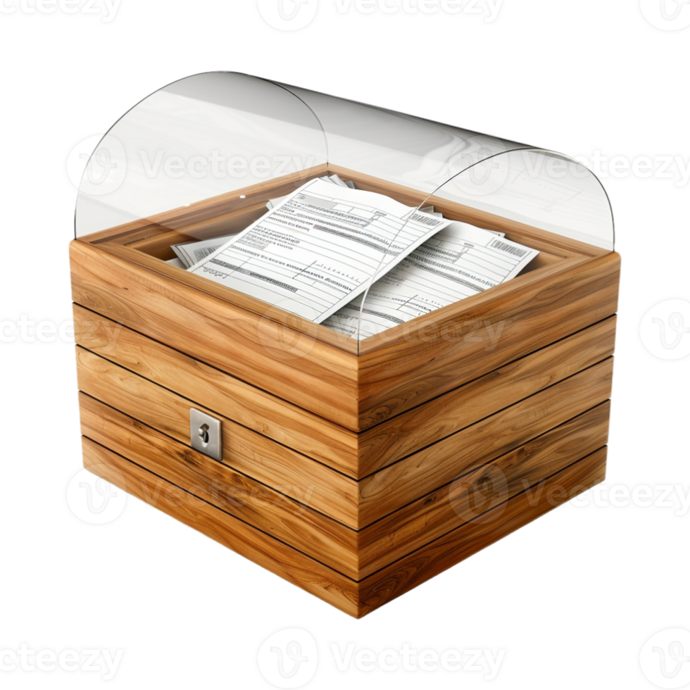 Voting Paper in a Balloting Box on Transparent Background png
