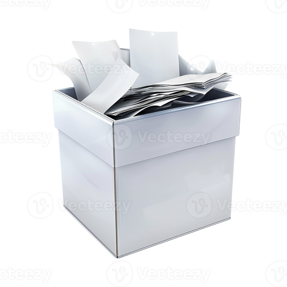 Voting Paper in a Balloting Box on Transparent Background png